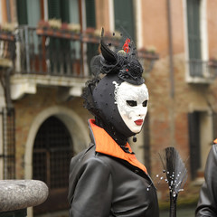 Fototapeta na wymiar Woman in Mysterious Mask.