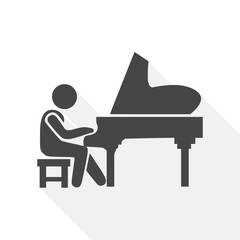 Playing the piano - vector - Illustration