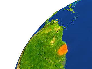 Country of French Guiana satellite view