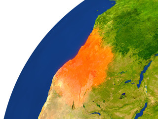 Country of Angola satellite view