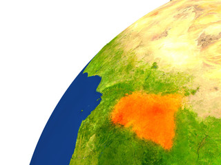 Country of Central Africa satellite view
