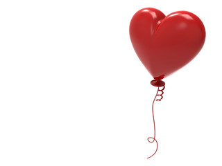 Fototapeta na wymiar 3D illustration red balloon heart