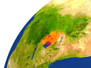 Country of Uganda satellite view