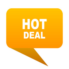 hot deal orange bulb web icon isolated.