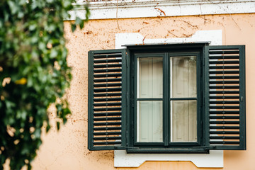 vintage windows in an old house.