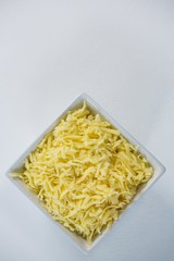Bowl of grated cheese