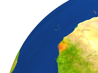 Country of Guinea-Bissau satellite view