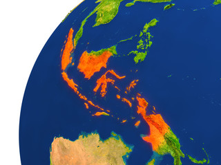 Country of Indonesia satellite view