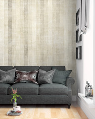 Modern bright interior . 3D rendering