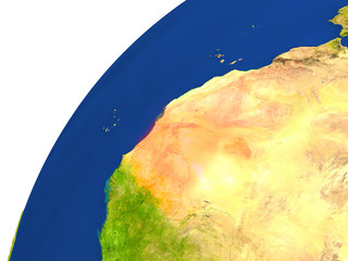 Country of Mauritania satellite view