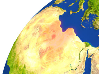 Country of Libya satellite view