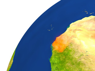 Country of Senegal satellite view