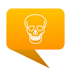 skull orange bulb web icon isolated.