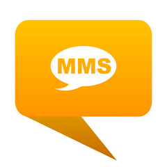 mms orange bulb web icon isolated.