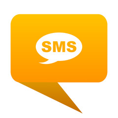 sms orange bulb web icon isolated.