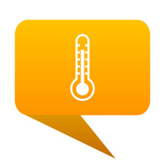 thermometer orange bulb web icon isolated.