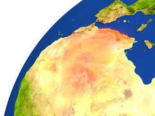 Country of Algeria satellite view