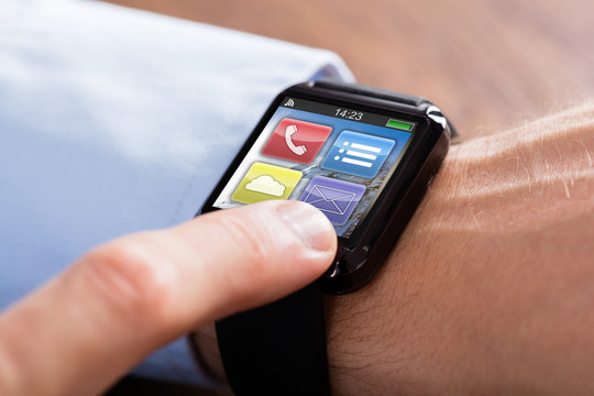 Businessman Wearing Smart Watch
