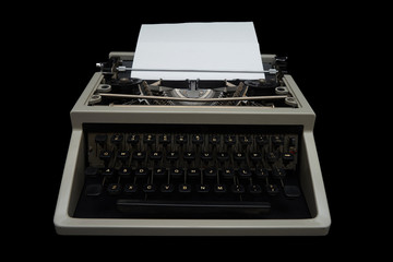 Vintage typewriter on  black background