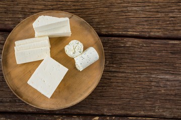 Goat cheese on wooden board