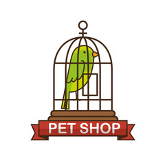 parrot pet shop icon vector illustration design