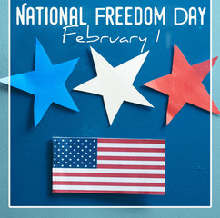 Fototapeta na wymiar National Freedom Day CARD holiday is celebrated on February 1 