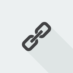 Black flat Links icon with long shadow on white background