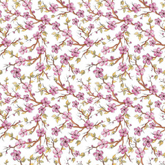 Hibiscus floral seamless pattern