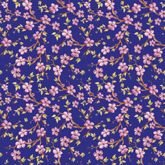 Hibiscus floral seamless pattern