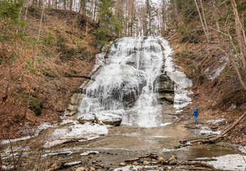 Waterfall in winter