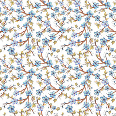 Hibiscus floral seamless pattern