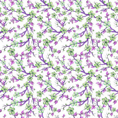 Obraz na płótnie Canvas Hibiscus floral seamless pattern