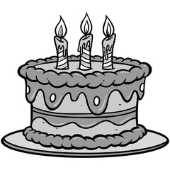 Birthday Cake Illustration