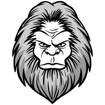 Bigfoot Head Illustration