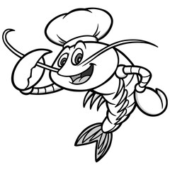 Crawfish Chef Mascot Illustration