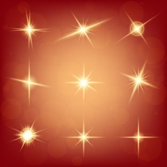 Creative concept Vector set of glow light effect stars bursts with sparkles isolated on black background. For illustration template art design, banner for Christmas celebrate, magic flash energy ray.