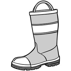 Fireman Boot Illustration