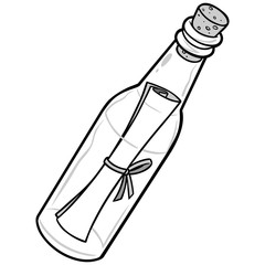 Message in Bottle Illustration
