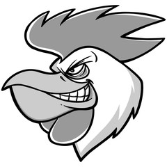 Rooster Mascot Head Illustration