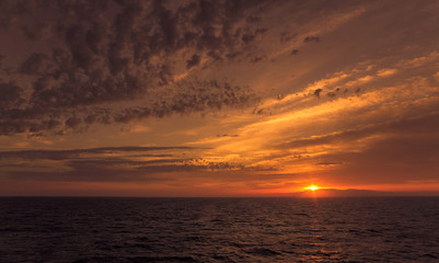 Fototapeta na wymiar Sunrise on the Aegean Sea