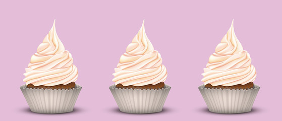 The set of three delicious cakes