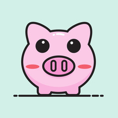 Pig bank cartoon vector design.