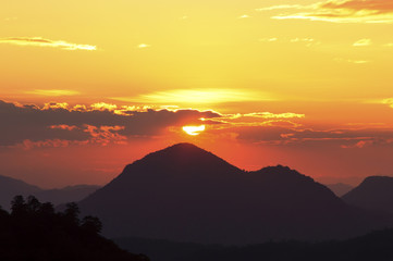 View of mountain in sunset time