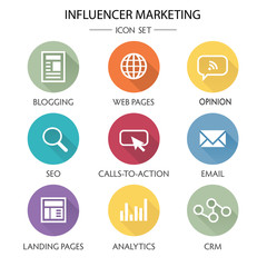 Influencer Marketing Icon Set