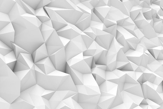 Rendering of white polygonal triangular geometric abstract background