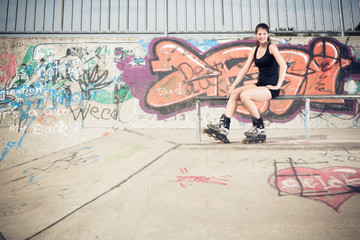 Young Woman With Inline Skates