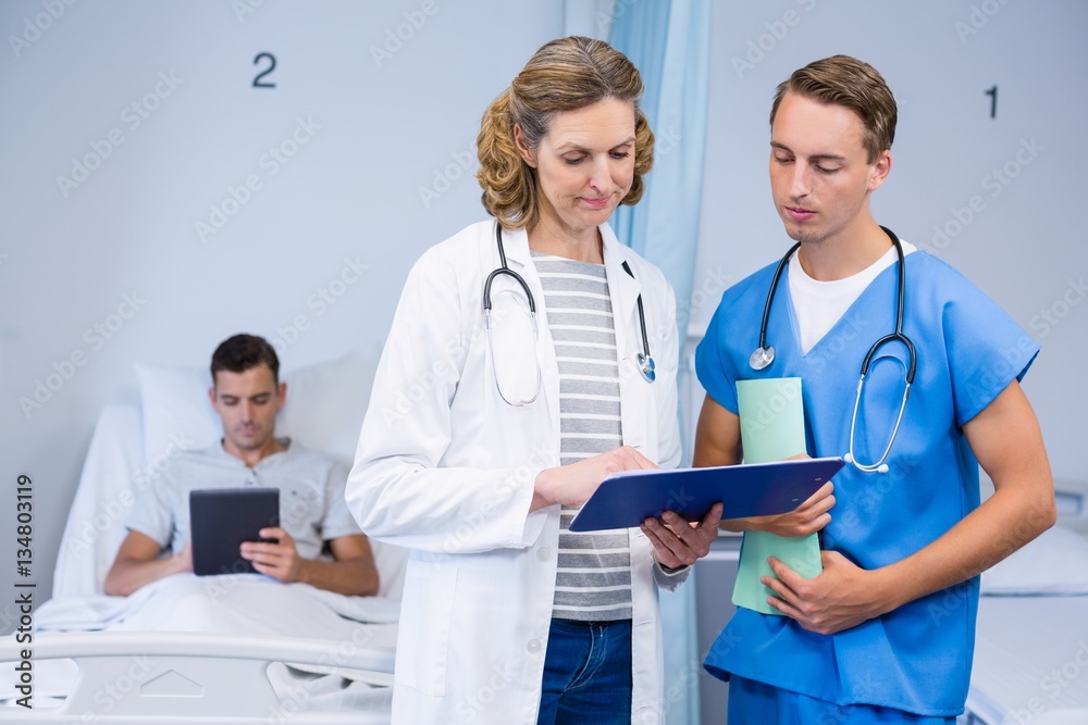 Canvas Prints Doctors examining reports 