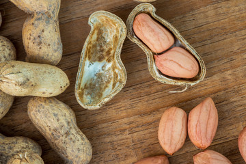 Raw peanuts in the shell background or texture. close up peanut