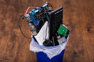 Hardware Equipment In Dustbin