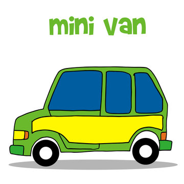 Transportation Of Mini Van Vector